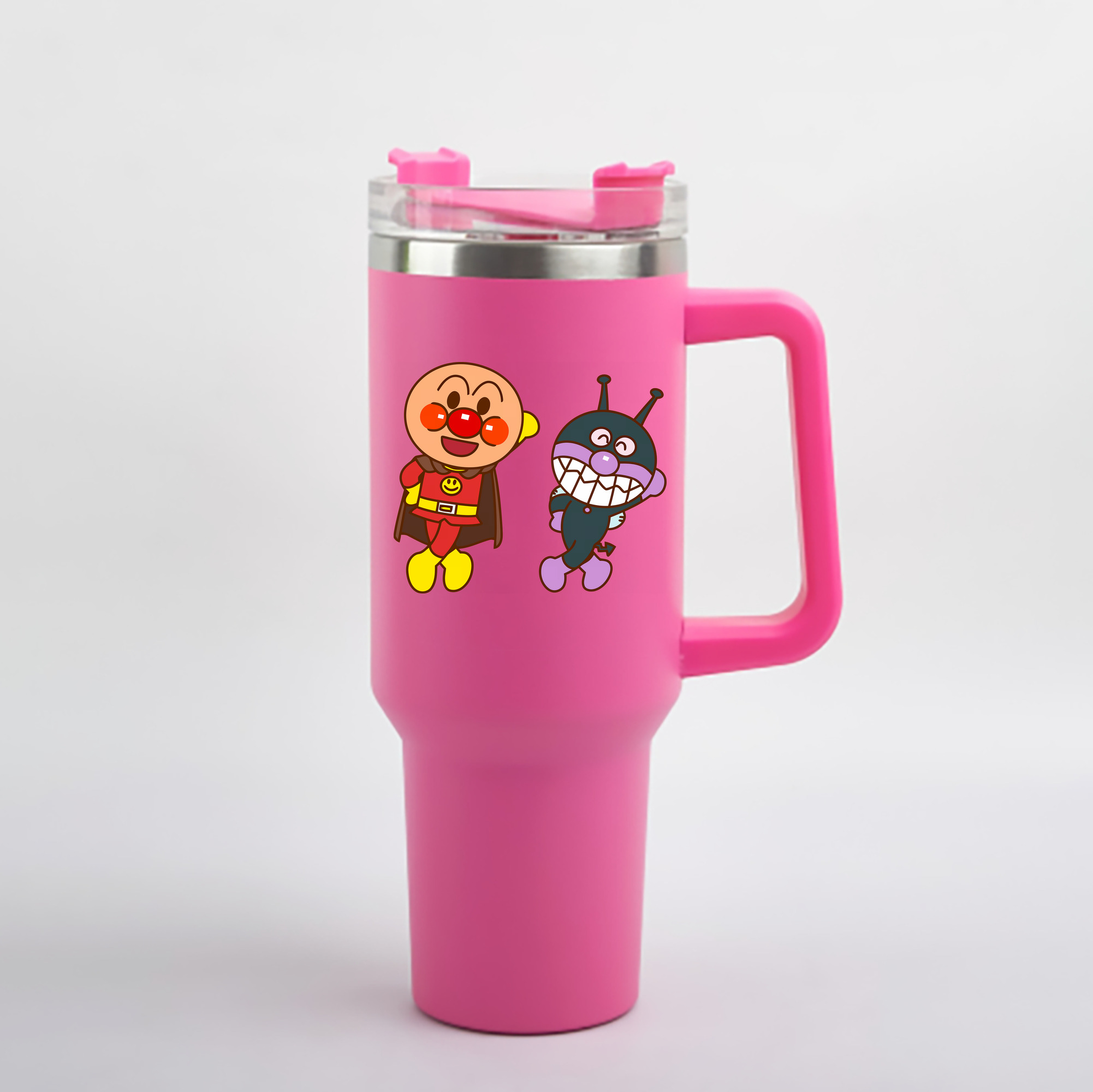 （画像用） アンパンマン Anpanman 1200mL車用タンブラー - クリスタルステッカー（プラスチックストロー付き）
